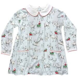 NEW HEYWARD HOUSE girl's twirling pocket dress in reindeer in training